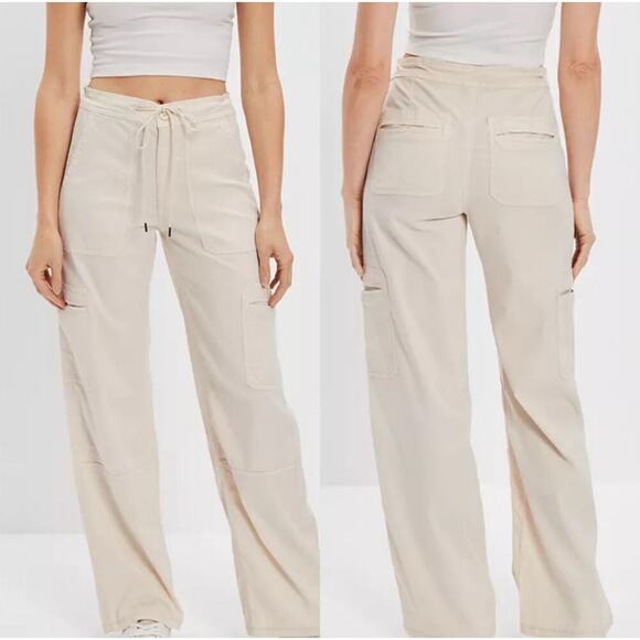 American Eagle Outfitters Pants - American Eagle Outfitters Cream Wide Leg Pants